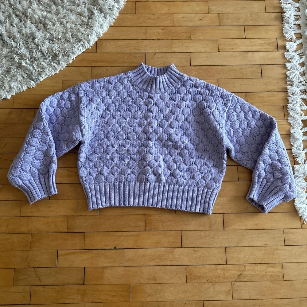 Monki textured knit sweater in purple - Picture 3 of 5